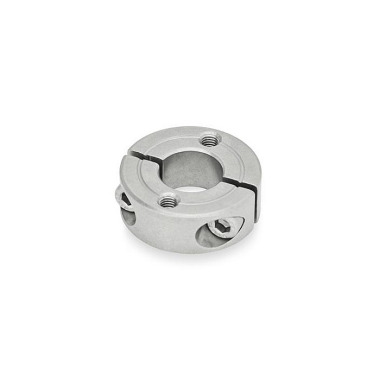 Ganter Split Shaft Collars, Stainless Steel, with Flange Holes 7072.2-55-B30-NI-C