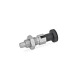 Ganter Stainless Steel Indexing Plungers, with Knob, with and without Rest Position 717-10-M16X1,5-CK-NI