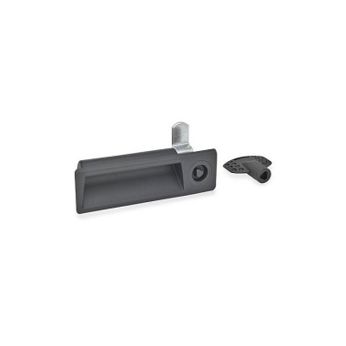 Ganter Latches with Gripping Tray, with Latch Arm Steel, Operation with Socket Key or Key 731.2-DK-2-28-2-SG