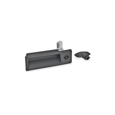 Ganter Latches with Gripping Tray, with Latch Arm Steel, Operation with Socket Key or Key 731.2-VDE-0-46-2-SG