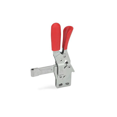 Ganter Toggle Clamps, Stainless Steel , Operating Lever Vertical, with Lock Mechanism, with Vertical Mounting Base 810.4-230-FL-NI