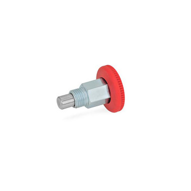 Ganter Mini Indexing Plungers, Open Indexing Mechanism, with Red Knob 822.1-7-B-ST-RT