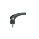 Ganter Clamping Levers with Eccentrical Cam, Plastic, Threaded Stud Stainless Steel 926.1-63-M6-50-A