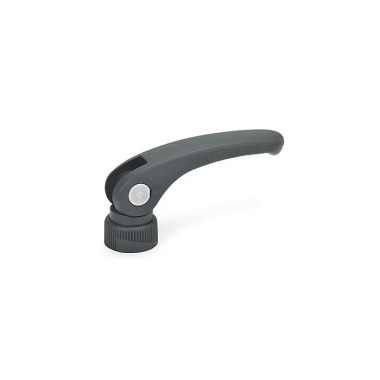 Ganter Clamping Levers with Eccentrical Cam, Plastic, with Threaded Bushing Stainless Steel 926.1-63-M6-A