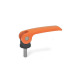 Ganter Clamping Levers with Eccentrical Cam with Threaded Stud, Lever Zinc Die Casting 927.4-101-M10-20-B-O