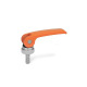 Ganter Clamping Levers with Eccentrical Cam with Threaded Stud, Lever Zinc Die Casting 927.4-101-M10-25-A-O