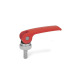 Ganter Clamping Levers with Eccentrical Cam with Threaded Stud, Lever Zinc Die Casting 927.4-101-M8-30-A-R