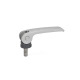 Ganter Clamping Levers with Eccentrical Cam with Threaded Stud, Lever Stainless Steel 927.5-101-M10-35-B