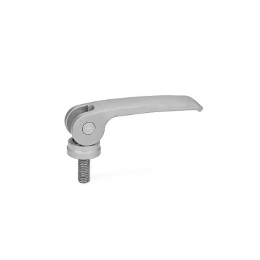 Ganter Clamping Levers with Eccentrical Cam, Stainless Steel, with Threaded Stud 927.7-63-M5-35-B