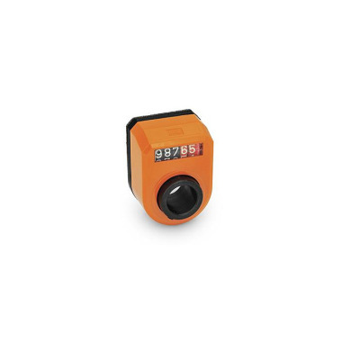 Ganter Position Indicators, 5 Digits, Digital Indication, Mechanical Counter, Hollow Shaft Steel 953-0003.0-FN-R-OR