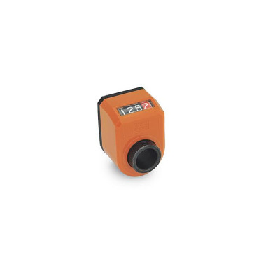 Ganter Position Indicators, 4 Digits, Digital Indication, Mechanical Counter, Hollow Shaft Steel 954-00.50-AN-L-OR