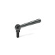 Ganter Adjustable Clamping Levers, with Threaded Stud, steel 99.2-16-M12-25-M