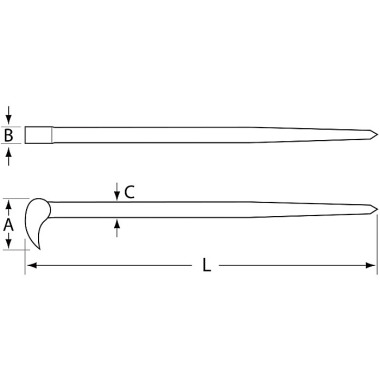 BAHCO 304 mm lirkestang med rullehoved med poleret skaft og fast metalløkke til fastgørelse til en fiskeline TAH3681-11