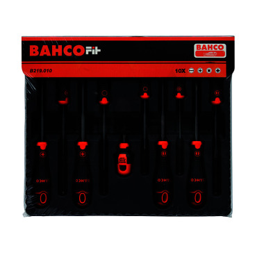 BAHCO Skruetrækkersæt, BahcoFit, 10 dele, slids + PH + PZ + Robertson B219.010