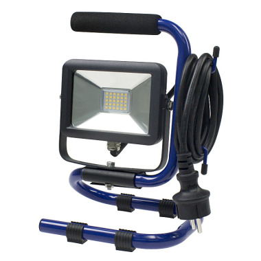 as - Schwabe 46410 mobiler Chip-LED-Strahler 10 W, IP 65 Baustrahler für Aussen und Baustelle, blau