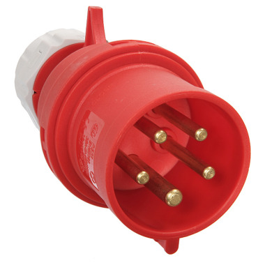 as - Schwabe 60422 CEE-Stecker 400V/32A, rot, Schraubanschlüssen 400V/32A