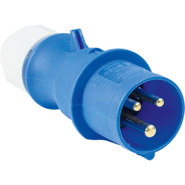 as - Schwabe 60470 CEE-Stecker 230V/16A, blau, mit Schraubanschlüssen