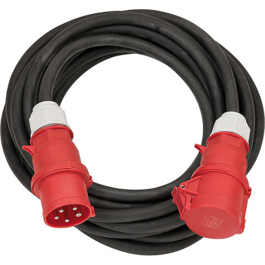 Brennenstuhl CEE Verlängerungskabel IP44 (25m Kabel, H07RN-F 5G6,0, 400V/32A 5-polig mit CEE Stecker und Kupplung, für den Außenbereich IP44, Made in Germany) schwarz 1167320250