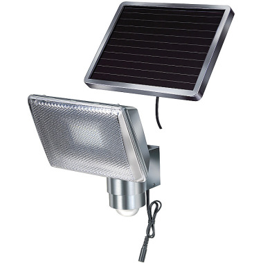 Brennenstuhl LED Strahler SOL / LED Leuchte für außen mit Bewegungsmelder und Solarpanel (Solarlampe IP44, horizontal und vertikal schwenkbar, inkl. Akku, 350lm, 8 x 0,5W) aluminium 1170840