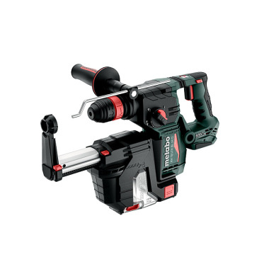 Metabo Akku-Kombihammer KH 18 LTX BL 24 Q Set ISA (601714900) mit integrierter Staubabsaugung und Metabo-Quick-Wechselfutter metaBOX 185 XL