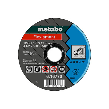 Metabo Flexiamant 115x2,5x22,23 Stahl, Trennscheibe, gerade Ausführung (616770000)