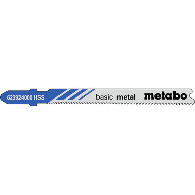 Metabo 5 Stichsägeblätter basic metal 66/ 1,1-1,5 mm, progressiv, HSS, mit Eintauchspitze (623924000)