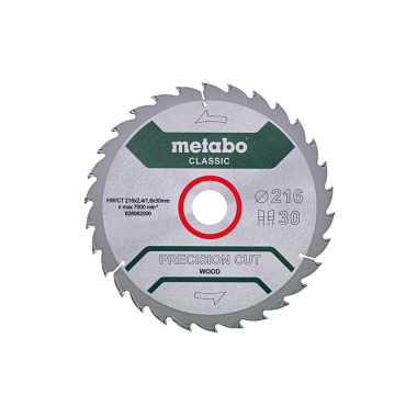 Metabo Sägeblatt precision cut wood - classic, 216x2,4/1,6x30, Z30 WZ 22° (628062000)