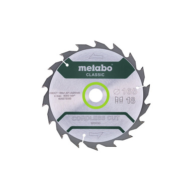 Metabo Sägeblatt cordless cut wood - classic, 165x1,6/1,0x20 Z18 WZ 20° (628272000)