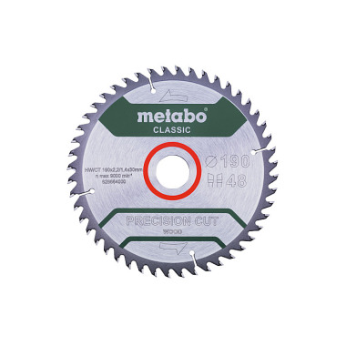 Metabo Sägeblatt precision cut wood - classic, 190x2,2/1,4x30 Z48 WZ 15° /B (628664000)