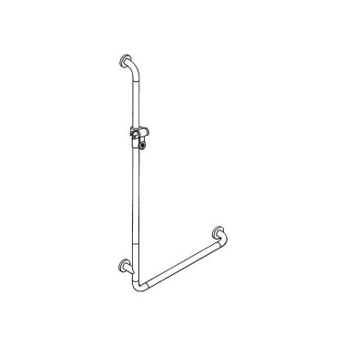 HEWI Winkelgriff SERIE 80 1 se 1250mm mit Brausehal ter apfelgrün 801.33.220 74