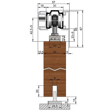 Woelm HELM Abdeckkappenpaar 56, 5 x 65 mm, EV1 eloxiert 006372