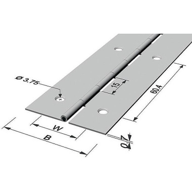 Pickhardt & Gerlach Stangenscharnier B.offen 32mm S.0,7mm 1200mm Fe vern.PG 14039