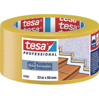 Tesa PVC Putzband 67001 quergerillt gelb L.33m B.50mm TESA 67001-00001-00