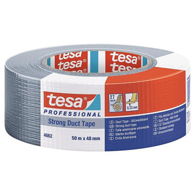 Tesa Gewebeband Allzweck duct tape 4662 mattsilber L.50m B.72mm Rl.TESA 04662-00190-00