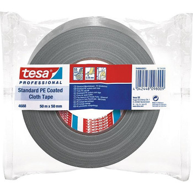 Tesa Gewebeband tesaband® Stand.4688 silber-matt L.50m B.50mm Rl.TESA 04688-00031-00