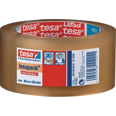 Tesa Verpackungsklebeband PP tesapack® 4024 farblos L.66m B.50mm Rl. 04024-00236-04