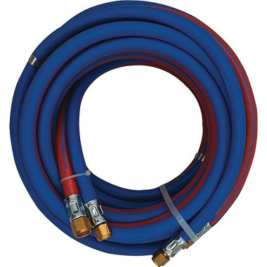 Autogenzwillingsschlauch L.15m ID 6/9mm Wandst.5/3,5mm blau/rot 3030 / 15 SE