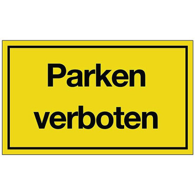 Hinweiszeichen Parken verboten L250xB150mm gelb schwarz Ku. 3000277122