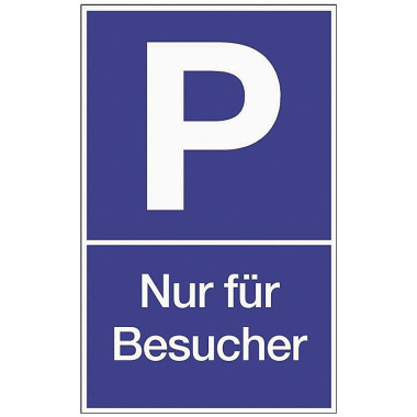 Parkplatzbeschilderung Parken f.Besucher L250xB400mm Ku.blau/weiß 3000277682