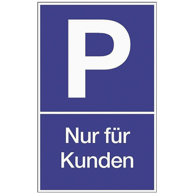 Parkplatzbeschilderung Parken f.Kunden L250xB400mm Ku.blau/weiß 3000277683