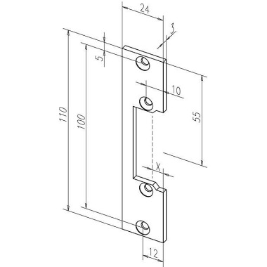 Flachschließbl.106 VA ma ktg.B.24xL.110mm DIN L/R ASSA ABLOY -------10635-01