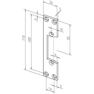 Flachschließbl.107 STA verz.ktg.B.24xL.110mm DIN L/R ASSA ABLOY -------10740-01