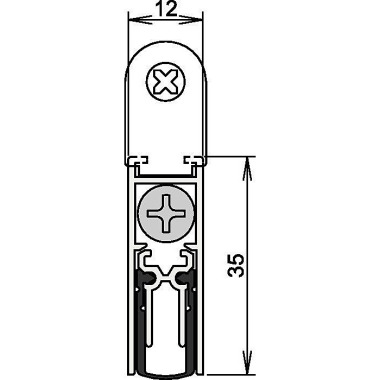 Türdichtung Doppeldicht® M-12/35 1-392 1-s.L.1083mm Alu.silberf.HLT ATHMER 1-392-1085