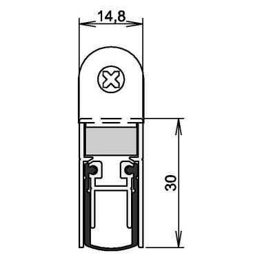 Türdichtung Schall-Ex® DUO L-15 WS 1-382 2-s.L.1083mm Alu.silberf.HLT ATHMER 1-382-1085