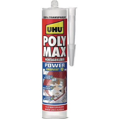 Kleb- u.Dichtstoff POLY MAX POWER glasklar 300g Kartusche UHU 47855