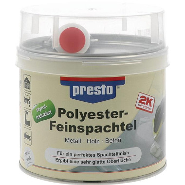 2K-Feinspachtel weiß,Härter rot 1000g Dose PRESTO 601235