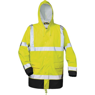 Warnschutz PU Regenjacke Manfred Gr.XL gelb/schwarz 2360-3