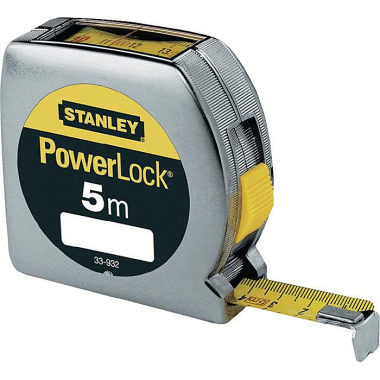 Taschenrollbandmaß PowerLock® L.5m B.19mm mm/cm EGII Ku.Sichtfenster SB STANLEY 0-33-932