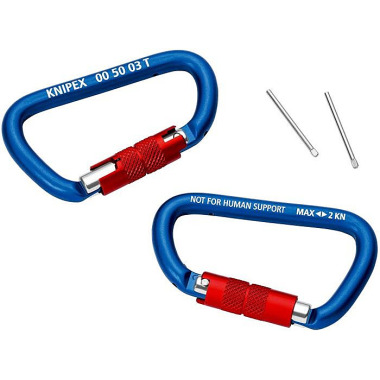 Materialkarabiner L.81mm m.Schraubverschluss blau besch.KNIPEX 00 50 03 T BK