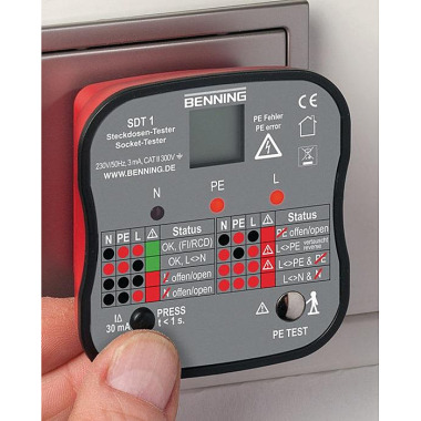 Steckdosentester SDT 1 z.Prüfung v.Schutzkon.steckd.BENNIN G 020053